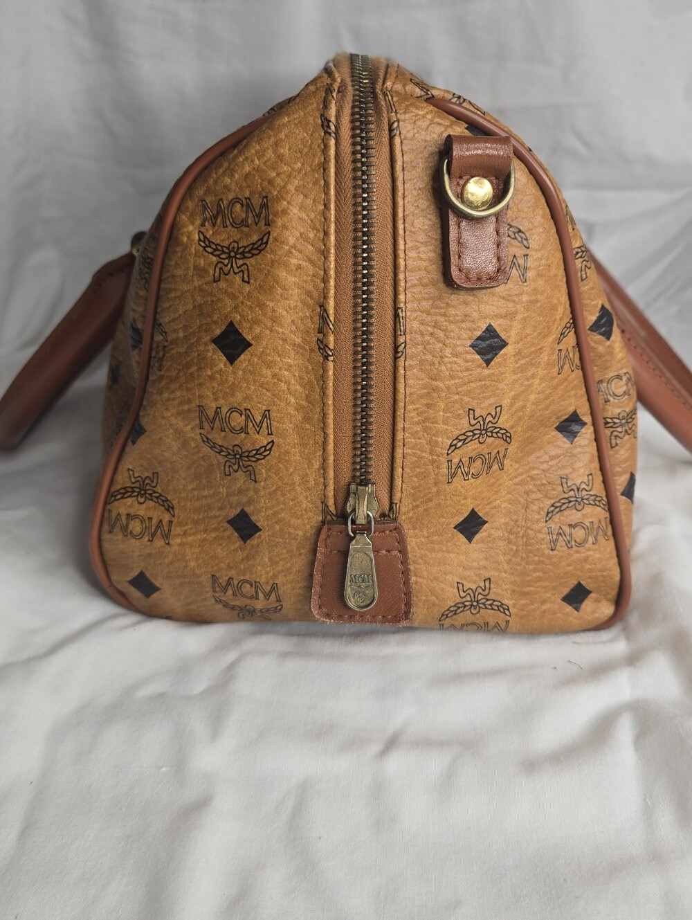 Mcm Visetos Cognac Boston Bag - Picture 7 of 16